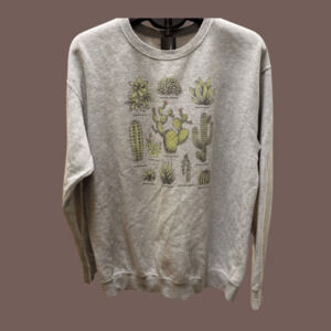 Fifth Sun Succulent Sweatshirt | Gray | Size M | Vintage